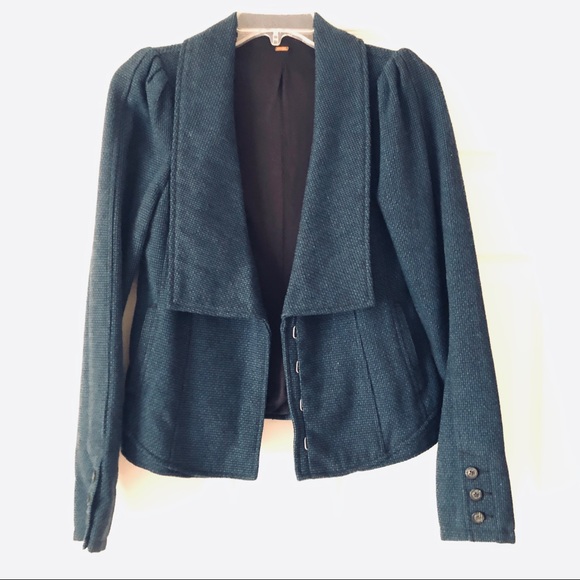 Free People Jackets & Blazers - Free People Herringbone Puff Sleeve Blazer Jacket